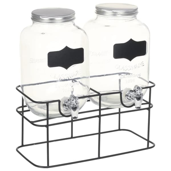 Glasbehållare 2 st med stativ 2 x 4 L