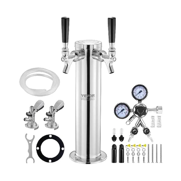 Kegerator Tower Kit, Dobbelt Taps, Rustfrit Stål Dispenser