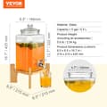 Miniatyrbillede 2 af 2: Drikkevare Dispenser, 2 Gallon Kapacitet, Holdbart Glas Design, Nemt-Hæld Rustfrit Stål Spigot,2 gallon