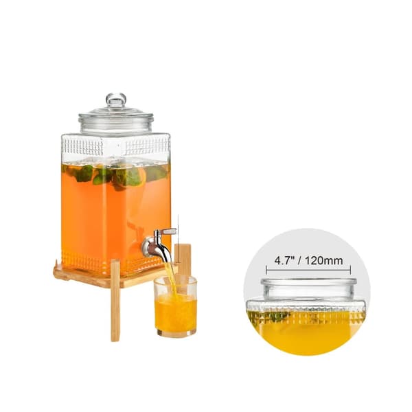 Drikkevare Dispenser, 2 Gallon Kapacitet, Holdbart Glas Design, Nemt-Hæld Rustfrit Stål Spigot,2 gallon