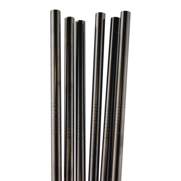 6x Suora Metallipillit - Musta