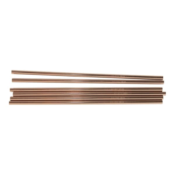 6x Raka Metall Sugrör - Rose