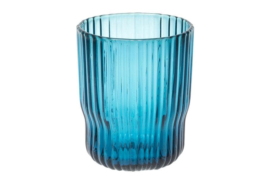 Fanni K Dricksglas i blått räfflat glas 250 ml