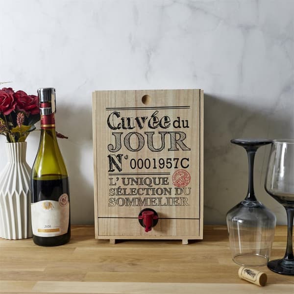 Trälåda för Bag-in-box-vin - 5 Liter