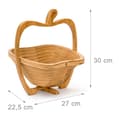 Miniatyrbild 4 av 6: Relaxdays Fruktskål, formad som ett äpple, bambu, frukthållare, HxLxB: ca 30 x 27 x 22,5 cm, trä, träfärg