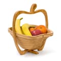 Miniatyrbild 1 av 6: Relaxdays Fruktskål, formad som ett äpple, bambu, frukthållare, HxLxB: ca 30 x 27 x 22,5 cm, trä, träfärg