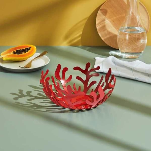 Fruktkorg - Alessi - Mediterraneo - Röd - Metall - Modern design