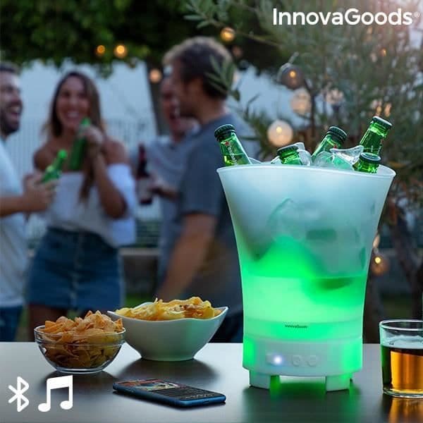 LED-isbits med uppladdningsbar högtalare - EUROWEB - 3 i 1 - 7 färger - PP