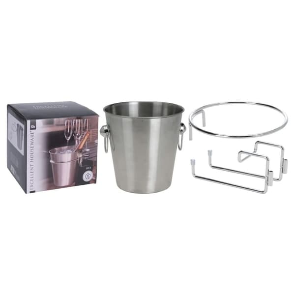 Excellent Houseware Champagnekylare med hållare 3 delar rostfritt stål