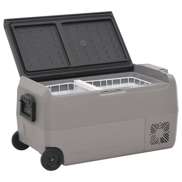 vidaXL Kylmälaukku pyörillä ja kahvalla mustaharmaa 60 l PP & PE