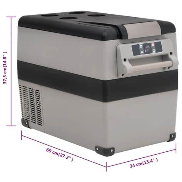 vidaXL Kylbox med handtag 35 L svart och grå PP & PE