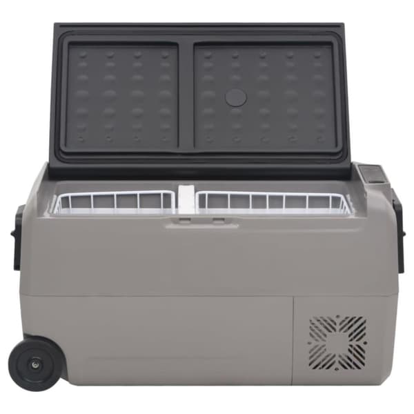 vidaXL Kylbox med hjul & handtag 50 L svart & grå PP & PE