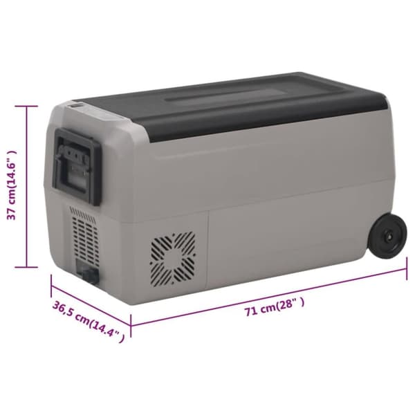 vidaXL Kylbox med hjul & handtag 36 L svart & grå PP & PE