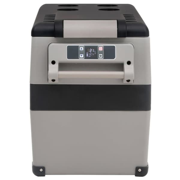 vidaXL Kylbox med handtag 55 L svart och grå PP & PE