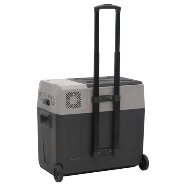 vidaXL Kylmälaukku pyörillä ja adapterilla mustaharmaa 30 l PP