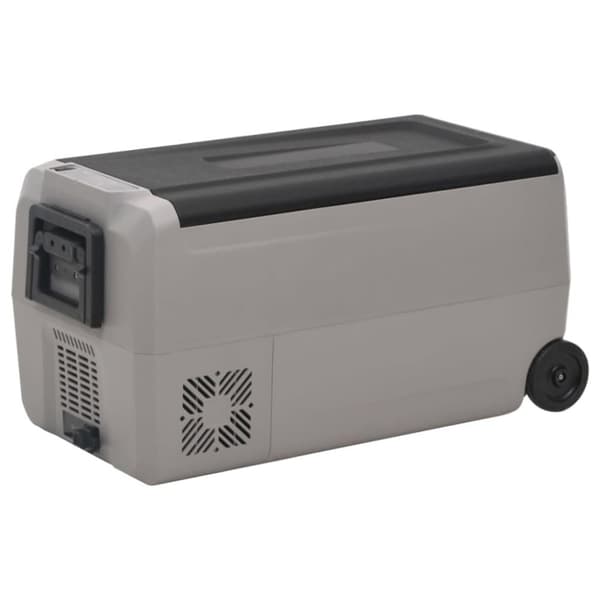 vidaXL køleboks med hjul og adapter 60 l PP og PE sort og grå