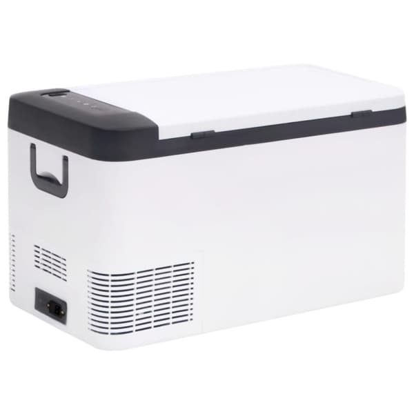 vidaXL Kylbox med handtag och adapter 18 L svart och vit PP & PE