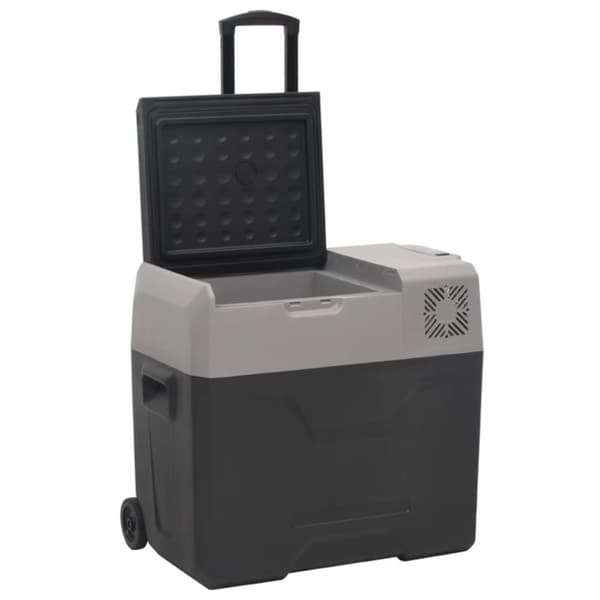 vidaXL Kjøleboks med hjul og adapter svart og grå 40 L polypropylen