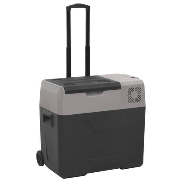 vidaXL Kjøleboks med hjul og adapter svart og grå 40 L polypropylen