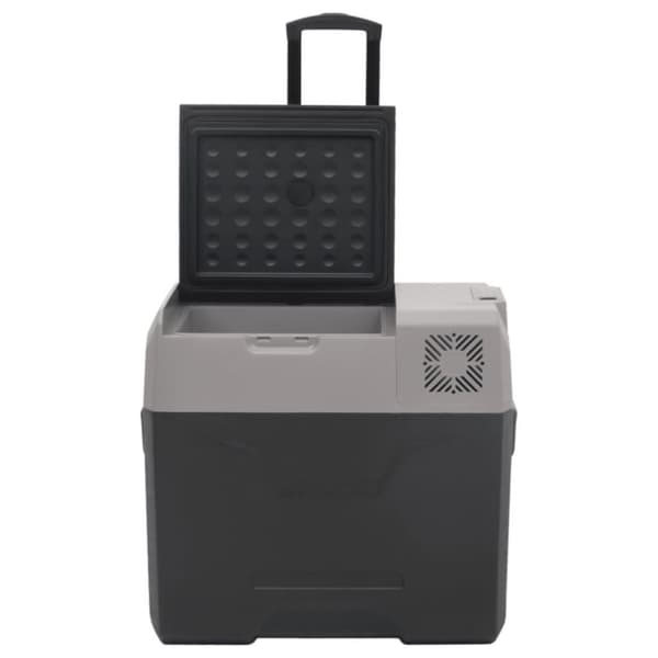 vidaXL Kjøleboks med hjul og adapter svart og grå 40 L polypropylen