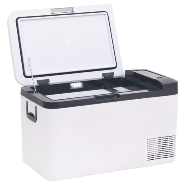 vidaXL Kylbox med handtag och adapter 25 L svart och vit PP & PE