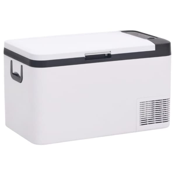 vidaXL Kylbox med handtag och adapter 25 L svart och vit PP & PE