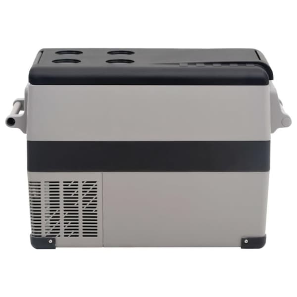 vidaXL Kylbox med handtag och adapter 35 L svart och grå PP & PE