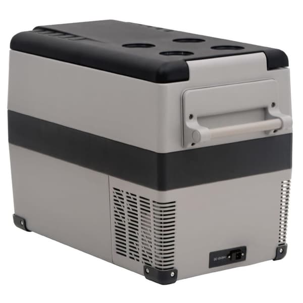 vidaXL Kylbox med handtag och adapter 35 L svart och grå PP & PE