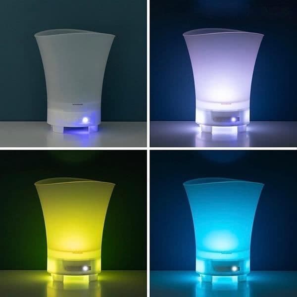 MODEZVOUS - LED-belysning ishink - Laddningsbar Bluetooth-högtalare Champagne Öl Vinhink - 7 färger LED-isbricka