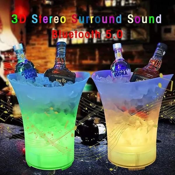 Ice Bucket - LED - 5L - Högtalare - Bluetooth - Ändra färger
