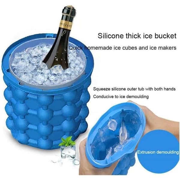 Ice Bucket Creative Silikon Ishink Bärbar iskubsform (2 i 1) Utrymmesbesparande iskubsmaskin, för läsk[671]