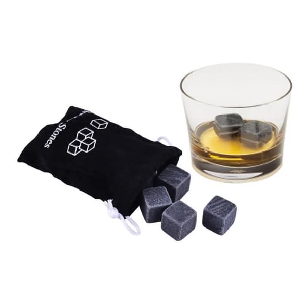 Iskuber för whisky, kyla ner drycker, vinstenar, whiskystenar i granit, Champagne, 9 delar, grå.
