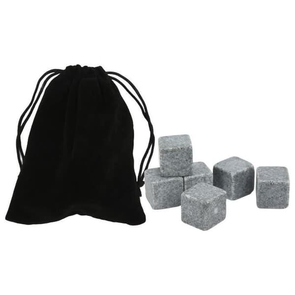 KIMISS Whisky Stones Whisky Stones 2 cm Granit Whisky Ice Pie Stone Flanellpåse Presentset för Whisky Gin Wine