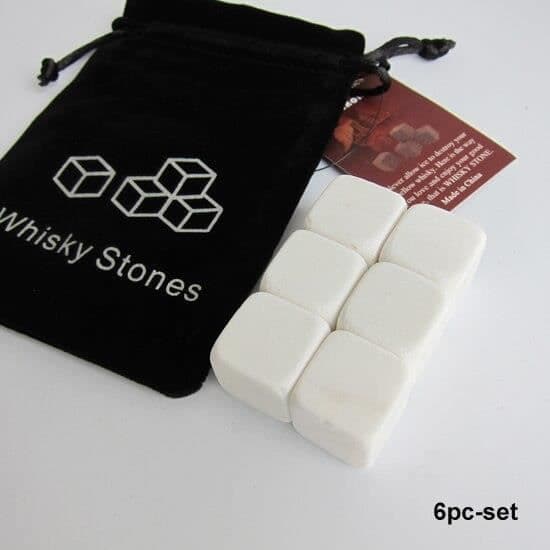 Vinkylare, 100 % naturliga whiskystenar dricker iskub Whiskeysten Whiskey Rock Cooler Present - Typ 6st Vit