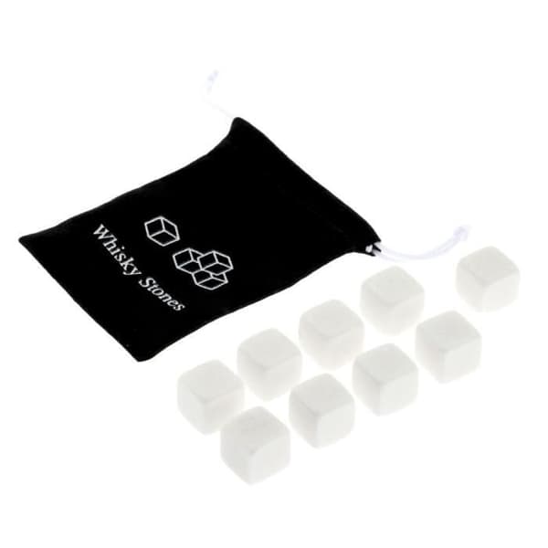 Vinkylare,Whisky stenset med sammetspåse 6 st, 9 st 12 st, 24 - Typ 9 Vit per set