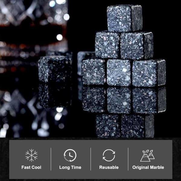 Vinkylare, 6-9 stycken Whiskystenar Sipping Ice Cube Återanvändbar Whiskey Wine Ice Cooler - Typ 6st Vit