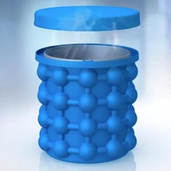 2 i 1 Ice Cube Silikonformar Ice Hink,Ice Cube Maker Genie -Den revolutionerande utrymmesbesparande Ice Cube Maker.2@H4