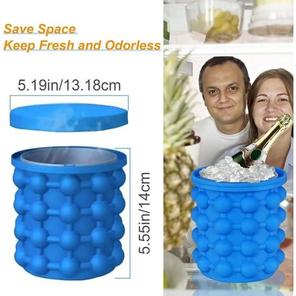 Iskubsbricka, iskubsformar med lock, premium silikoniskubbrickor Runda ishinkar Ice Cube Maker Easy Release