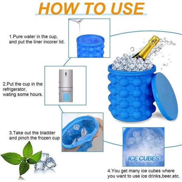 Iskubsbricka, iskubsformar med lock, premium silikoniskubbrickor Runda ishinkar Ice Cube Maker Easy Release
