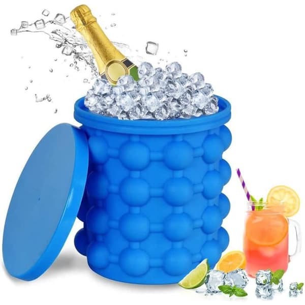 Iskubsbricka, iskubsformar med lock, premium silikoniskubbrickor Runda ishinkar Ice Cube Maker Easy Release
