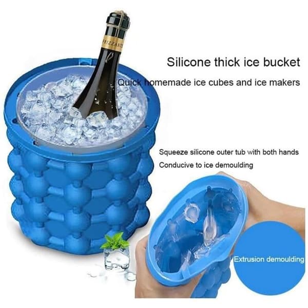 Ishinkar och kylare Creative silikonishink Bärbar iskubsform (2 i 1) Utrymmesbesparande Ice Cube Makerfo 305