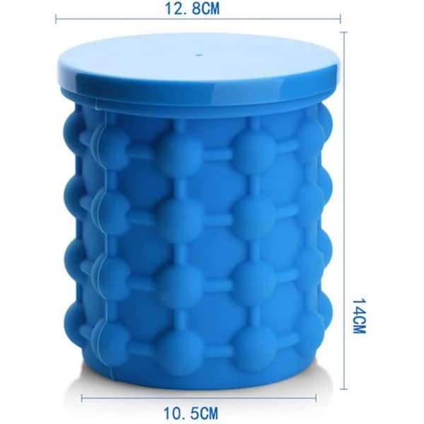 LBSY Backsplash för Isbitar i Isbitsform, Stor Isbuckets i Silikon, (2 i 1) Ismaskin, Rund, Portabel, för Visp, 473