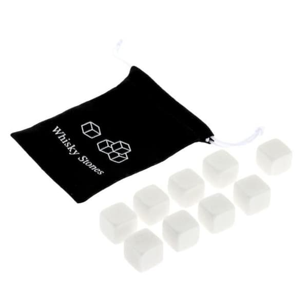 Vinkylare, 9 naturliga whiskystenar,Iced Cubes Whiskey Sipping, Bar Tool, Present - Typ WHITE