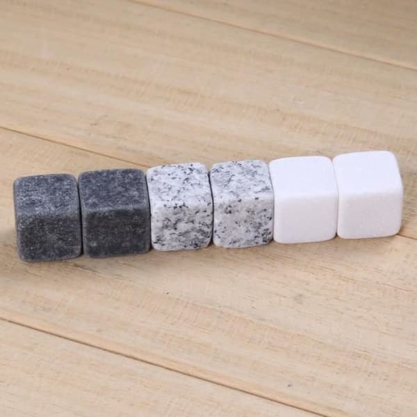 Vinkylare, 6 st-set naturliga whiskystenar Sipping Ice Cube Whiskey Stone Whiskey Rock - Svart Typ