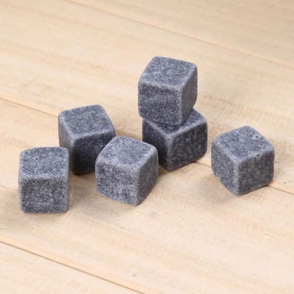 Vinkylare, 6 st-set naturliga whiskystenar Sipping Ice Cube Whiskey Stone Whiskey Rock - Svart Typ