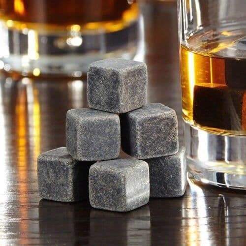 Vinkylare, 100 % naturliga whiskystenar dricker iskub Whiskeysten Whiskey Rock Cooler Present - Typ 9st Svart