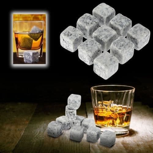Vinkylare, 100 % naturliga whiskystenar dricker iskub Whiskeysten Whiskey Rock Cooler Present - Typ 9st Svart