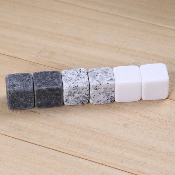 Vinkylare,Whisky Rock Stone Ice drink 6 stycken, whisky alkohol uppfriskande naturstenar för - Typ WHITE