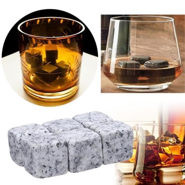 Vinkylare, 9 st återanvändbara whiskystenar, vindryckskylare, Granite Rocks Ice Cube Cooler,