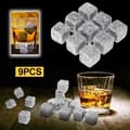 Miniatyrbild 1 av 4: Vinkylare, 9 st återanvändbara whiskystenar, vindryckskylare, Granite Rocks Ice Cube Cooler,